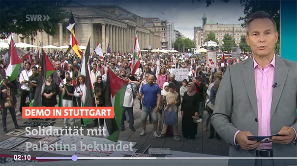 Demo in Stuttgart am 2. August 2025 für Gaza